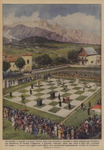 巨大なチェス盤で生きている駒を使ったチェスのゲームが企画されましたか？
